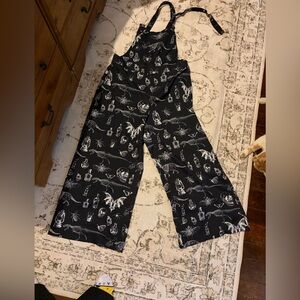 Chic Black gothic Patterned women’s  Overalls